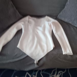 Abercrombie And Fitch Sweetheart Sweater Bodysuit Medium Cream